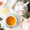 imageMALACASA Tea for One Set Teapot 11 Ounce and Cup 84 Ounce and 6 inch Saucers Porcelain Teapot and Cup Set Tea Pot with Lid Pink  Series Sweet Timepink and blue