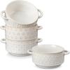 imageMALACASA 20oz Ceramic Soup Bowls with Handles Set of 4  Oven ampamp Microwave Safe French Onion Soup Bowls Unique Embossed Patterns Dishwasher Safe for Soups Stews ampamp Desserts Series LYDIA