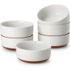 imageMALACASA 24 OZ Cereal Bowls Porcelain Soup Oatmeal Bowls Set of 6 Kitchen Ceramic Serving Bowl Dishwasher Microwave Oven Safe White Series LUNAKhaki White