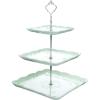 imageMALACASA 3Tier Cupcake Tower Stand Porcelain Square Dessert Stand Plate Snacks Tray Cheese Service Plates Cupcake Stand GreenLight Green