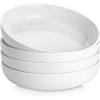 imageMALACASA 48 OZ Pasta Bowls Set of 4 Large Salad Serving Bowls for Kitchen Ceramic Soup Bowls Pasta Plates for Dinner Microwave Dishwasher Safe Khaki WhiteSeries TARAWhite