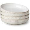 imageMALACASA Pasta Bowls 48 Oz 95 Inch Large Salad Bowls Modern Relief Design Ceramic Serving Bowls Wide and Shallow Plates Pasta Plates Microwave ampamp Dishwasher Safe Set of 4 Series LYDIA