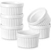 imageMALACASA Ramekins 4 oz Oven Safe Porcelain Creme Brulee Ramekins Pudding Custard Cups Small Ceramic Souffle Dishes Ramakan Ramiken Ramicans Baking Bowls Set of 6 White Series RAMEKINDISH6 OZ