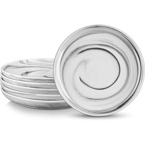 imageMALACASA Dinner Plate 6Piece Set 85 Inch Porcelain Salad Dessert Round Plates Serving Dishes Dinnerware Sets Kitchen Dinner Plates for Appetizer Pasta Marble Grey Series REG