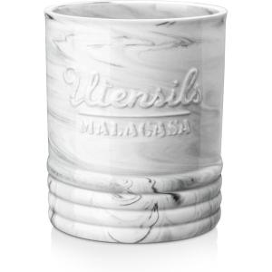 imageMALACASA Kitchen Utensil Holder 72 Large Cooking Utensils Holder for Kitchen Counter Ceramic Utensil Crocks Utensil Organizer for Countertop Farmhouse Kitchen Decor Series REG