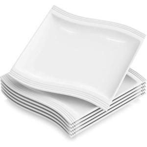 imageMALACASA Porcelain Party Plate Set for Dessert Dishes Salad Pasta Appetizer Serving