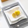 imageMALACASA 12 Piece Porcelain Dinnerware Set Marble Grey Square Plates and Bowls Dinnerware Sets for 6 Modern Dining Ware Set Series Flora