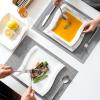 imageMALACASA 12 Piece Porcelain Dinnerware Set Marble Grey Square Plates and Bowls Dinnerware Sets for 6 Modern Dining Ware Set Series Flora