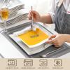 imageMALACASA 12 Piece Porcelain Dinnerware Set Marble Grey Square Plates and Bowls Dinnerware Sets for 6 Modern Dining Ware Set Series Flora