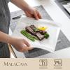 imageMALACASA 12 Piece Porcelain Dinnerware Set Marble Grey Square Plates and Bowls Dinnerware Sets for 6 Modern Dining Ware Set Series Flora