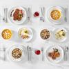 imageMALACASA 24 Pieces Porcelain Dinnerware Set Modern White Dish Set for 6 Premium Serving Plates and Bowls Sets Chip and Scratch Resistant Dishware Sets Kitchen Dishes Dining Ware Set Series LEAHIvory White