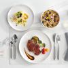 imageMALACASA 24 Pieces Porcelain Dinnerware Set Modern White Dish Set for 6 Premium Serving Plates and Bowls Sets Chip and Scratch Resistant Dishware Sets Kitchen Dishes Dining Ware Set Series LEAHIvory White