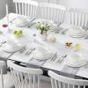 imageMALACASA 24 Pieces Porcelain Dinnerware Set Modern White Dish Set for 6 Premium Serving Plates and Bowls Sets Chip and Scratch Resistant Dishware Sets Kitchen Dishes Dining Ware Set Series LEAHIvory White