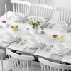 imageMALACASA 24 Pieces Porcelain Dinnerware Set Modern White Dish Set for 6 Premium Serving Plates and Bowls Sets Chip and Scratch Resistant Dishware Sets Kitchen Dishes Dining Ware Set Series LEAHIvory White