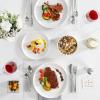 imageMALACASA 24 Pieces Porcelain Dinnerware Set Modern White Dish Set for 6 Premium Serving Plates and Bowls Sets Chip and Scratch Resistant Dishware Sets Kitchen Dishes Dining Ware Set Series LEAHIvory White