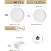 imageMALACASA 24 Pieces Porcelain Dinnerware Set Modern White Dish Set for 6 Premium Serving Plates and Bowls Sets Chip and Scratch Resistant Dishware Sets Kitchen Dishes Dining Ware Set Series LEAHIvory White