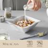 imageMALACASA 30 OZ Cereal Bowls Porcelain Kitchen Bowls Set of 4 Square Soup Bowls for Kitchen Marble Grey Serving Bowls for Dessert Oatmeal Soup Microwave ampamp Dishwasher Safe Series Flora