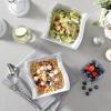 imageMALACASA 30 OZ Cereal Bowls Porcelain Kitchen Bowls Set of 4 Square Soup Bowls for Kitchen Marble Grey Serving Bowls for Dessert Oatmeal Soup Microwave ampamp Dishwasher Safe Series Flora