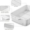 imageMALACASA 44 QT Baking Dish 9x13 Large Casserole Dish for Oven Ceramic Baking Pan Rectangular Lasagna Pan Deep with Handles for Baking Durable Microwave Oven Safe Blue Series BAKEBAKEWhitewith Rack