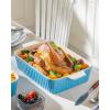 imageMALACASA 44 QT Baking Dish 9x13 Large Casserole Dish for Oven Ceramic Baking Pan Rectangular Lasagna Pan Deep with Handles for Baking Durable Microwave Oven Safe Blue Series BAKEBAKEBlue