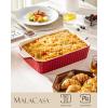 imageMALACASA 44 QT Baking Dish 9x13 Large Casserole Dish for Oven Ceramic Baking Pan Rectangular Lasagna Pan Deep with Handles for Baking Durable Microwave Oven Safe Blue Series BAKEBAKERed