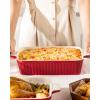 imageMALACASA 44 QT Baking Dish 9x13 Large Casserole Dish for Oven Ceramic Baking Pan Rectangular Lasagna Pan Deep with Handles for Baking Durable Microwave Oven Safe Blue Series BAKEBAKERed