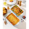 imageMALACASA 44 QT Baking Dish 9x13 Large Casserole Dish for Oven Ceramic Baking Pan Rectangular Lasagna Pan Deep with Handles for Baking Durable Microwave Oven Safe Blue Series BAKEBAKEBlue