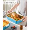 imageMALACASA 44 QT Baking Dish 9x13 Large Casserole Dish for Oven Ceramic Baking Pan Rectangular Lasagna Pan Deep with Handles for Baking Durable Microwave Oven Safe Blue Series BAKEBAKEBlue