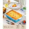 imageMALACASA 44 QT Baking Dish 9x13 Large Casserole Dish for Oven Ceramic Baking Pan Rectangular Lasagna Pan Deep with Handles for Baking Durable Microwave Oven Safe Blue Series BAKEBAKEBlue