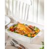 imageMALACASA 44 QT Baking Dish 9x13 Large Casserole Dish for Oven Ceramic Baking Pan Rectangular Lasagna Pan Deep with Handles for Baking Durable Microwave Oven Safe Blue Series BAKEBAKEWhite