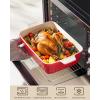 imageMALACASA 44 QT Baking Dish 9x13 Large Casserole Dish for Oven Ceramic Baking Pan Rectangular Lasagna Pan Deep with Handles for Baking Durable Microwave Oven Safe Blue Series BAKEBAKERed