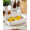 imageMALACASA 44 QT Baking Dish 9x13 Large Casserole Dish for Oven Ceramic Baking Pan Rectangular Lasagna Pan Deep with Handles for Baking Durable Microwave Oven Safe Blue Series BAKEBAKEWhite
