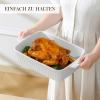 imageMALACASA 44 QT Baking Dish 9x13 Large Casserole Dish for Oven Ceramic Baking Pan Rectangular Lasagna Pan Deep with Handles for Baking Durable Microwave Oven Safe Blue Series BAKEBAKEWhitewith Rack