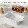 imageMALACASA 44 QT Baking Dish 9x13 Large Casserole Dish for Oven Ceramic Baking Pan Rectangular Lasagna Pan Deep with Handles for Baking Durable Microwave Oven Safe Blue Series BAKEBAKEWhitewith Rack