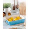 imageMALACASA 44 QT Baking Dish 9x13 Large Casserole Dish for Oven Ceramic Baking Pan Rectangular Lasagna Pan Deep with Handles for Baking Durable Microwave Oven Safe Blue Series BAKEBAKEBlue