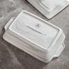 imageMALACASA 44 Quart Baking Dish With Lid Porcelain Casserole dish with Lid 13 x 9 Lasagna Pan Deep with Lid Rectangular Bakeware With Handle Microwave Oven Safe White Series BAKE44 QT  Marble Grey