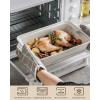 imageMALACASA 44 Quart Baking Dish With Lid Porcelain Casserole dish with Lid 13 x 9 Lasagna Pan Deep with Lid Rectangular Bakeware With Handle Microwave Oven Safe White Series BAKE44 QT  Marble Grey