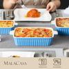 imageMALACASA Bakeware Set of 4 Porcelain Baking Pans Set for Oven Casserole Dish Ceramic Rectangular Baking Dish Lasagna Pans for Cooking Cake Kitchen Green 94quot111quot122quot147quot Series BAKEBAKEBlue