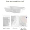 imageMALACASA Bakeware Set of 4 Porcelain Baking Pans Set for Oven Casserole Dish Ceramic Rectangular Baking Dish Lasagna Pans for Cooking Cake Kitchen Green 94quot111quot122quot147quot Series BAKEBAKEWhite