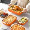 imageMALACASA Bakeware Set of 4 Porcelain Baking Pans Set for Oven Casserole Dish Ceramic Rectangular Baking Dish Lasagna Pans for Cooking Cake Kitchen Green 94quot111quot122quot147quot Series BAKEBAKEOrange