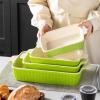 imageMALACASA Bakeware Set of 4 Porcelain Baking Pans Set for Oven Casserole Dish Ceramic Rectangular Baking Dish Lasagna Pans for Cooking Cake Kitchen Green 94quot111quot122quot147quot Series BAKEBAKEGreen
