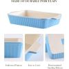 imageMALACASA Bakeware Set of 4 Porcelain Baking Pans Set for Oven Casserole Dish Ceramic Rectangular Baking Dish Lasagna Pans for Cooking Cake Kitchen Green 94quot111quot122quot147quot Series BAKEBAKEBlue