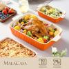 imageMALACASA Bakeware Set of 4 Porcelain Baking Pans Set for Oven Casserole Dish Ceramic Rectangular Baking Dish Lasagna Pans for Cooking Cake Kitchen Green 94quot111quot122quot147quot Series BAKEBAKEOrange