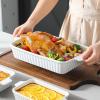 imageMALACASA Bakeware Set of 4 Porcelain Baking Pans Set for Oven Casserole Dish Ceramic Rectangular Baking Dish Lasagna Pans for Cooking Cake Kitchen Green 94quot111quot122quot147quot Series BAKEBAKEWhite
