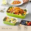 imageMALACASA Bakeware Set of 4 Porcelain Baking Pans Set for Oven Casserole Dish Ceramic Rectangular Baking Dish Lasagna Pans for Cooking Cake Kitchen Green 94quot111quot122quot147quot Series BAKEBAKEGreen
