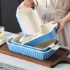 imageMALACASA Bakeware Set of 4 Porcelain Baking Pans Set for Oven Casserole Dish Ceramic Rectangular Baking Dish Lasagna Pans for Cooking Cake Kitchen Green 94quot111quot122quot147quot Series BAKEBAKEBlue