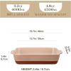 imageMALACASA Baking Dish 48 Qt Ceramic Casserole ampamp Lasagna Pan 9x13 Inch Deep Rectangular Oven Safe Dish with Handles for Baking Roasting Serving Khaki ampamp White  Series TaraPink and Khaki