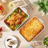 imageMALACASA Baking Dish 48 Qt Ceramic Casserole ampamp Lasagna Pan 9x13 Inch Deep Rectangular Oven Safe Dish with Handles for Baking Roasting Serving Khaki ampamp White  Series TaraKhaki White