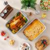 imageMALACASA Baking Dish 48 Qt Ceramic Casserole ampamp Lasagna Pan 9x13 Inch Deep Rectangular Oven Safe Dish with Handles for Baking Roasting Serving Khaki ampamp White  Series TaraGray and Khaki