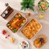 imageMALACASA Baking Dish 48 Qt Ceramic Casserole ampamp Lasagna Pan 9x13 Inch Deep Rectangular Oven Safe Dish with Handles for Baking Roasting Serving Khaki ampamp White  Series TaraPink and Khaki